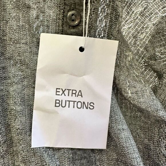 Victoria’s Secret Gray Shimmer Scoop Neck Knit Henley Pullover sz Small Long New - Picture 8 of 11